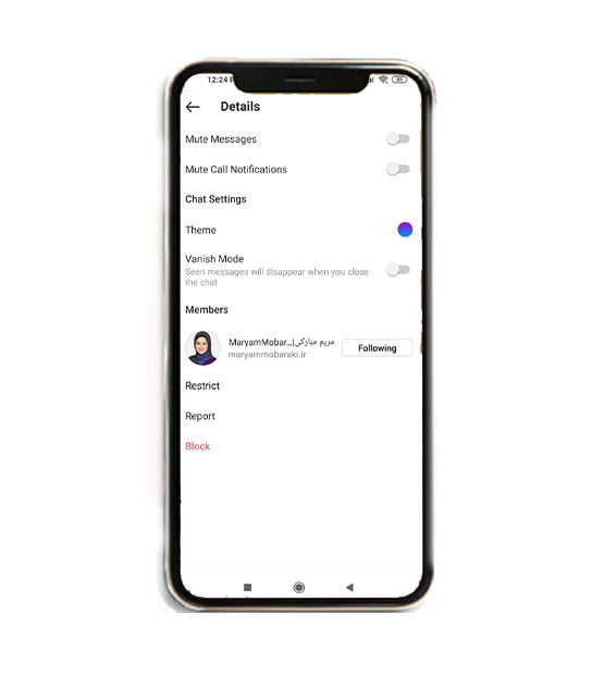 جزئیات هر صفحه در دایرکت