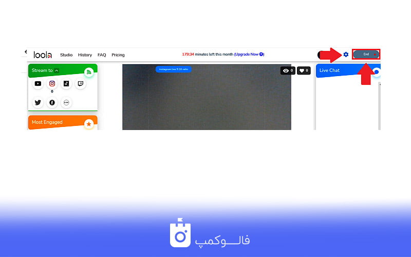 خاتمه دادن به لایو اینستاگرام در سایت loola